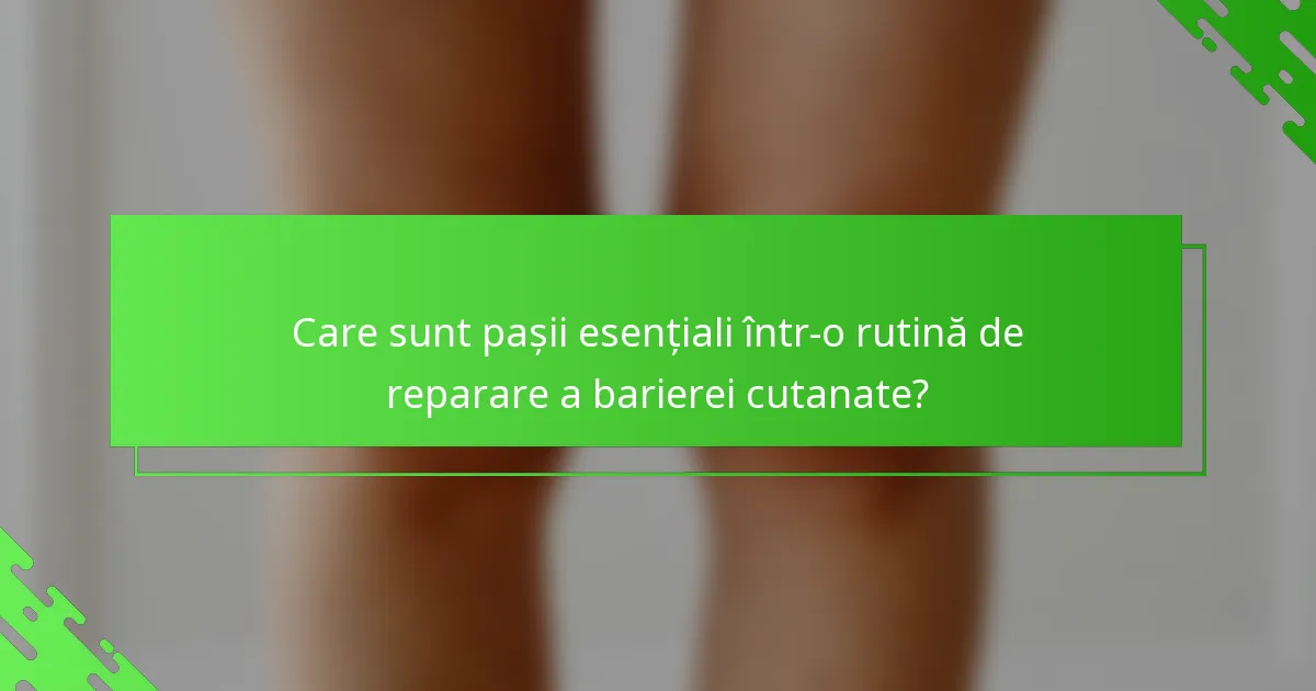 Care sunt pașii esențiali într-o rutină de reparare a barierei cutanate?