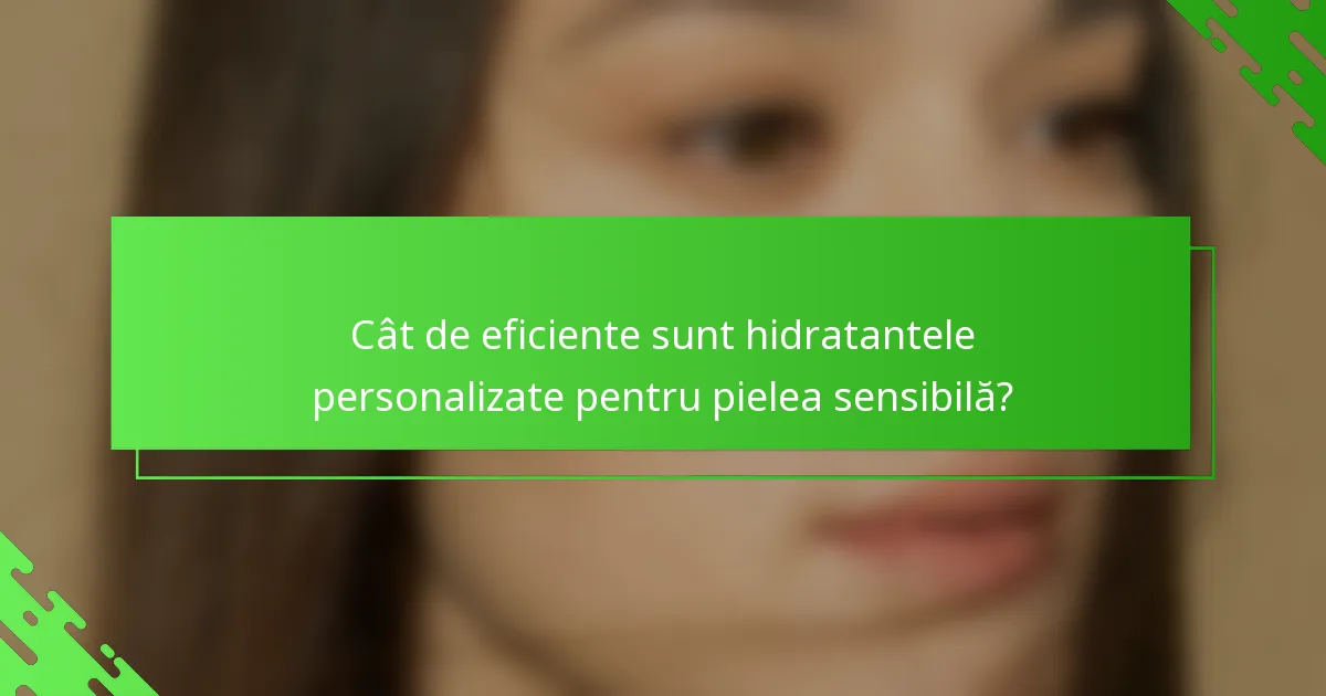 Cât de eficiente sunt hidratantele personalizate pentru pielea sensibilă?