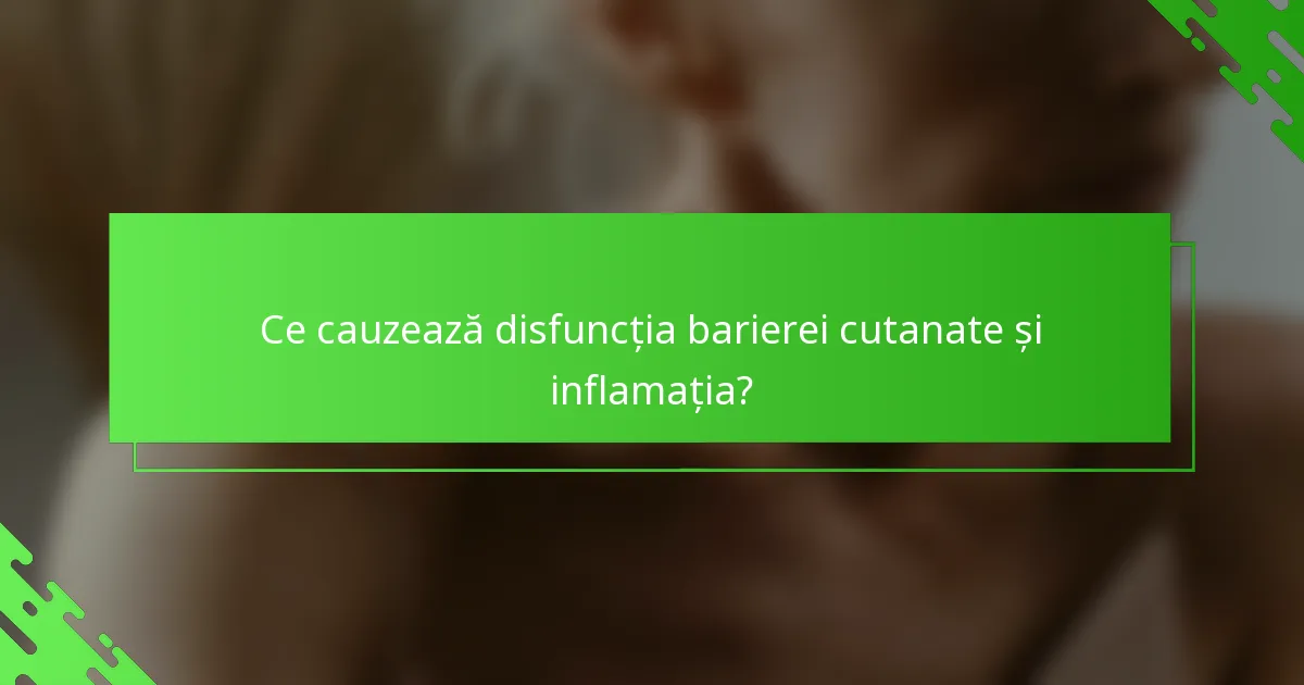 Ce cauzează disfuncția barierei cutanate și inflamația?