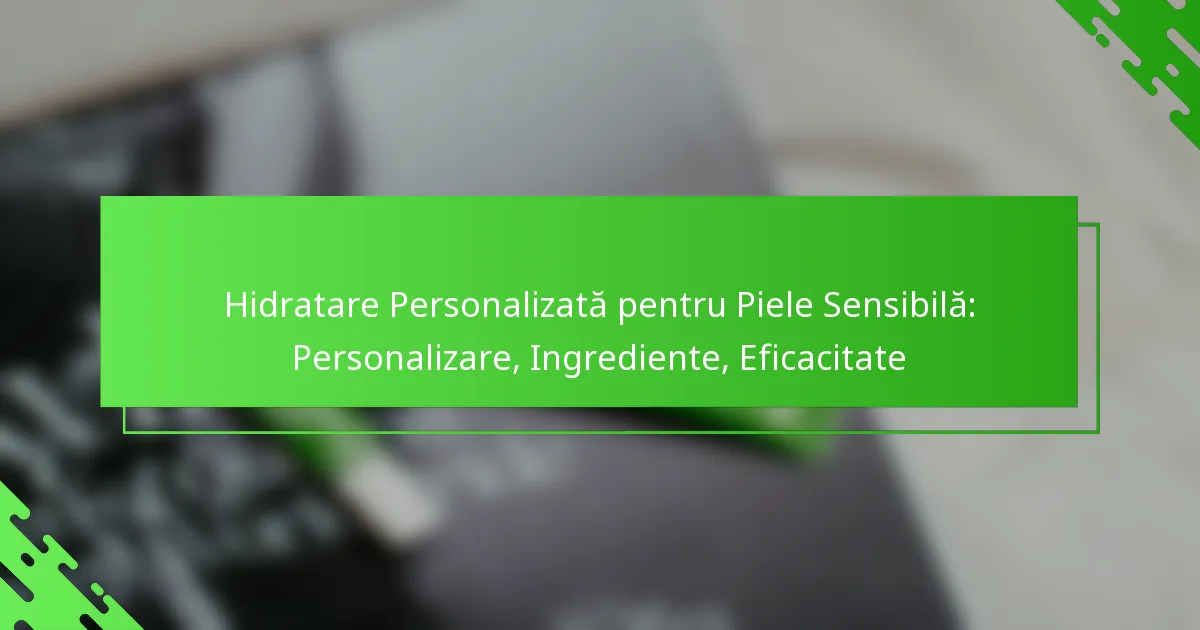 Hidratare Personalizată pentru Piele Sensibilă: Personalizare, Ingrediente, Eficacitate