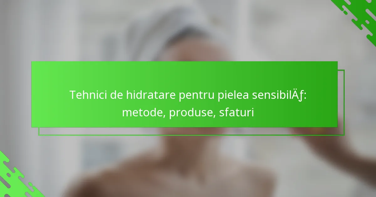 Tehnici de hidratare pentru pielea sensibilă: metode, produse, sfaturi